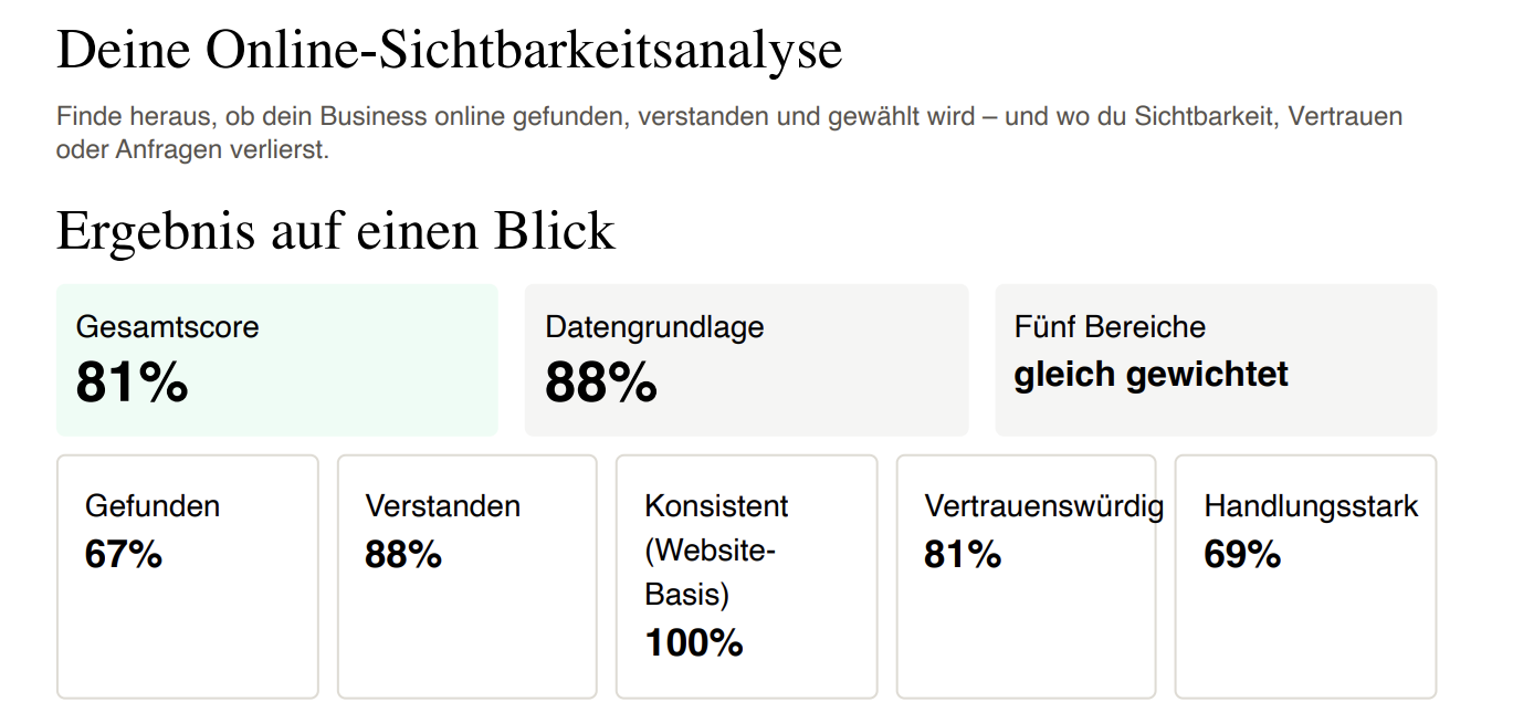 Auszug aus einem Report: Score-Übersicht
